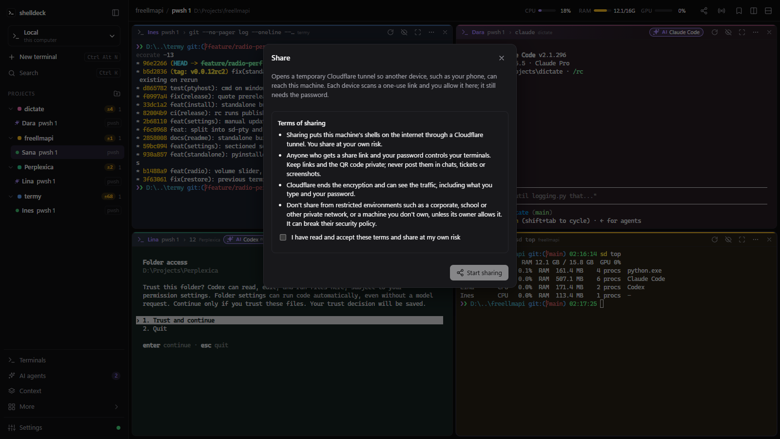 Share dialog